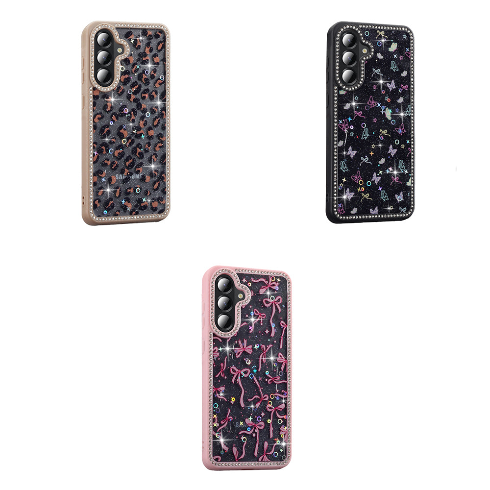 Galaxy A56 Case Stone and Glitter Design Zore Azra Cover Black