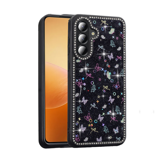 Galaxy A56 Case Stone and Glitter Design Zore Azra Cover Black