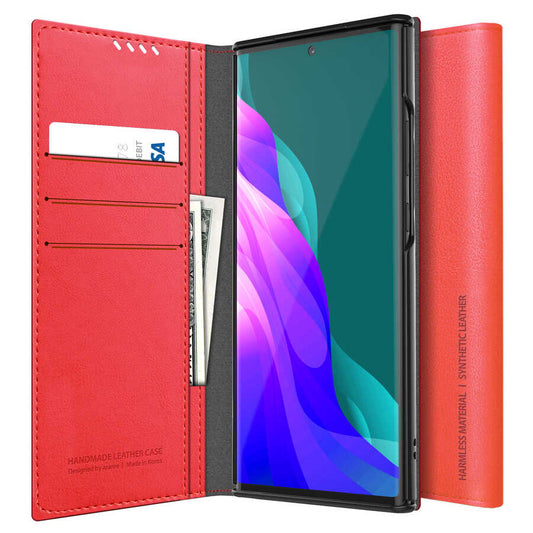 Galaxy Note 20 Kılıf Araree Mustang Diary Kılıf Kırmızı