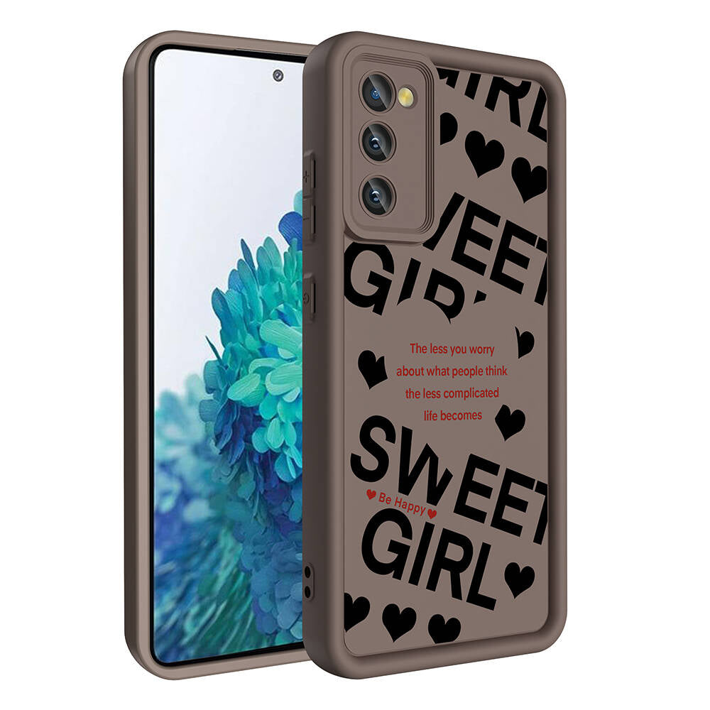 Galaxy S20 FE Case Camera Protection Printed Back Surface Zore Classy Cover Dark Brown