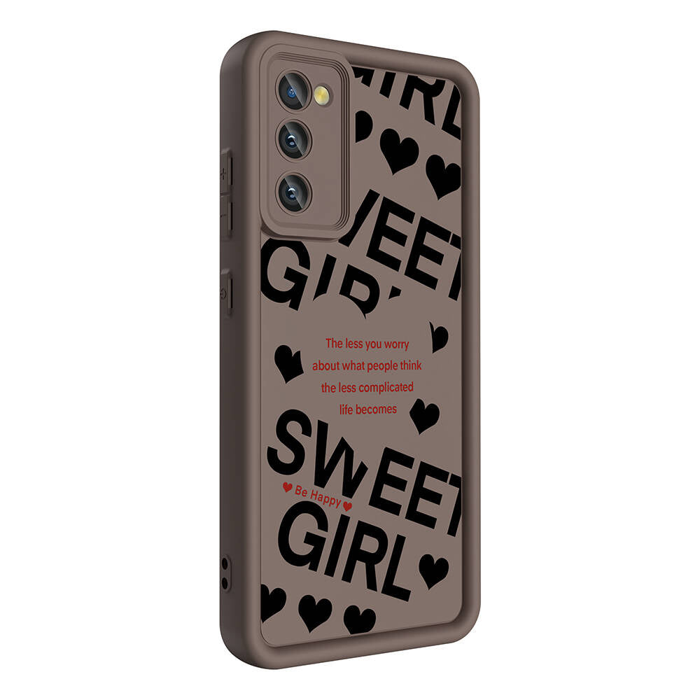 Galaxy S20 FE Case Camera Protection Printed Back Surface Zore Classy Cover Black