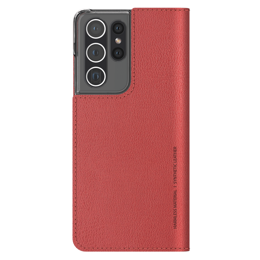 Galaxy S21 Ultra Case Araree Mustang Diary Case Red
