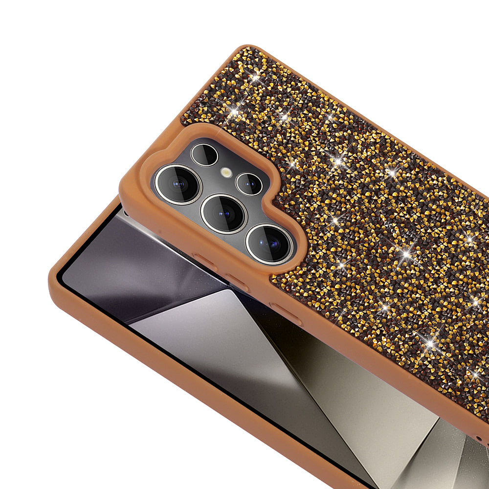 Galaxy S22 Ultra Case Shiny Stone Design Zore Diamond Cover Gold