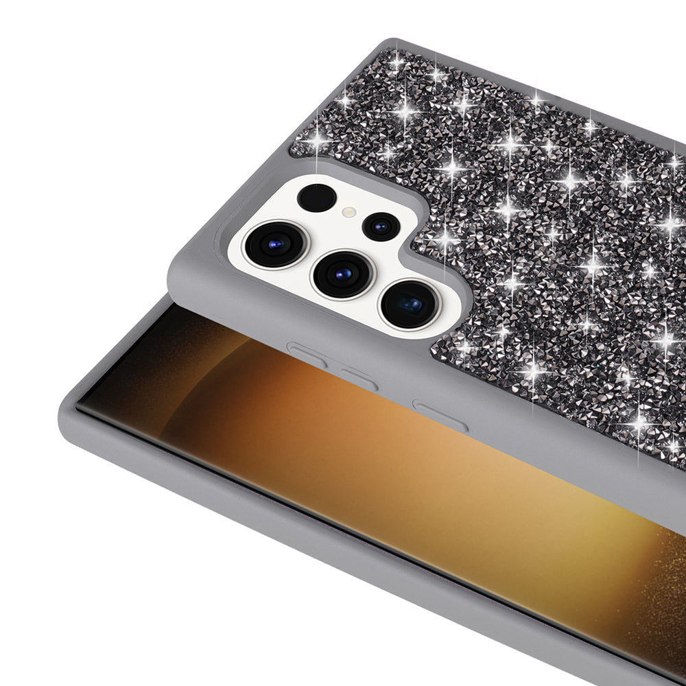 Galaxy S22 Ultra Case Shiny Stone Design Zore Diamond Cover Gold