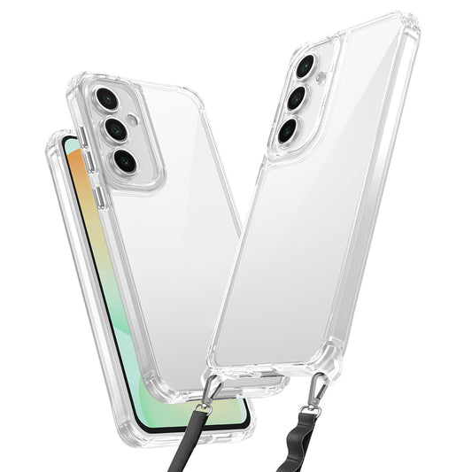 Galaxy S23 FE Case Airbag Detachable Strap Zore Snap Silicone Cover Transparent