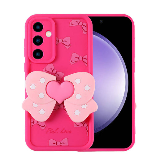 Galaxy S23 FE Case Camera Protection Figure Design Zore Cover Pink Dark