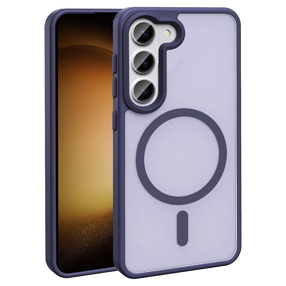 Galaxy S23 FE Case M-safe Charging Feature Matte Back Surface Zore Sio Cover Dark Purple