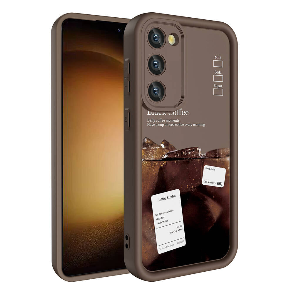 Galaxy S23 Case Camera Protection Printed Back Surface Zore Classy Cover White