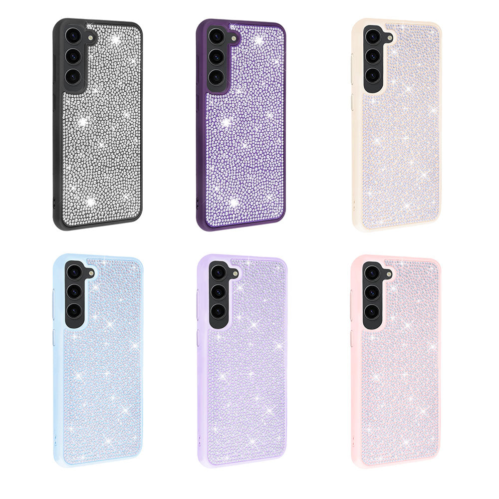 Galaxy S23 Case Shiny Stone Design Zore Stone Cover Black