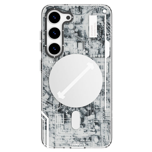 Galaxy S23 Plus Case M-Safe Charging Feature YoungKit Technology Series Cover White