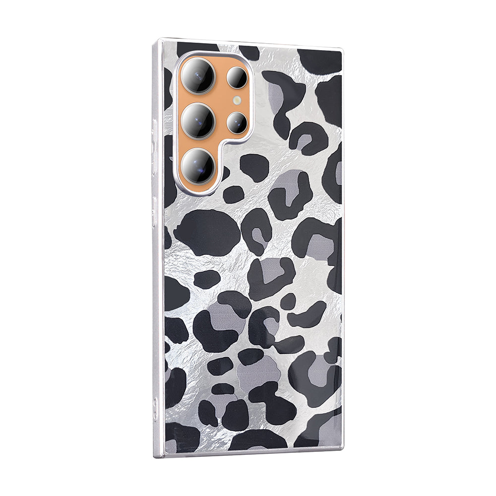 Galaxy S23 Ultra Case Patterned Zore Mep Cover Gold Leopard