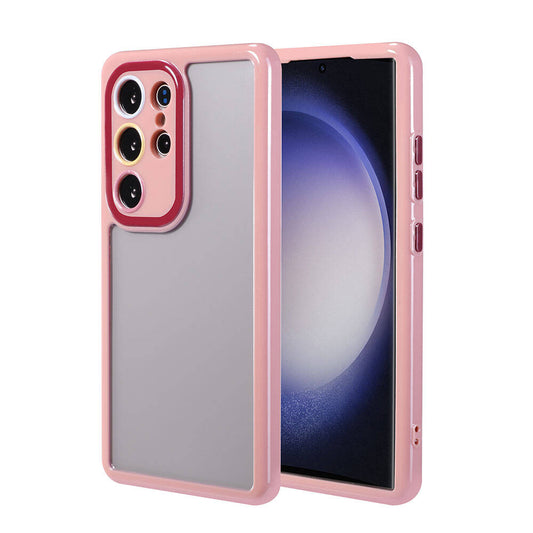 Galaxy S23 Ultra Case Camera Protection Colorful Edge and Frame Design Zore Vitamin Cover Plum