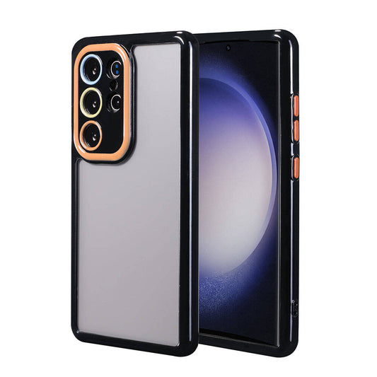Galaxy S23 Ultra Case Camera Protection Colorful Edge and Frame Design Zore Vitamin Cover Black