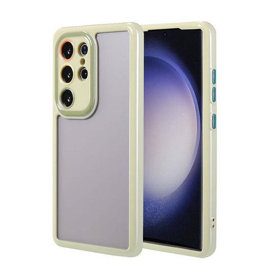 Galaxy S23 Ultra Case Camera Protection Colorful Edge and Frame Design Zore Vitamin Cover Green