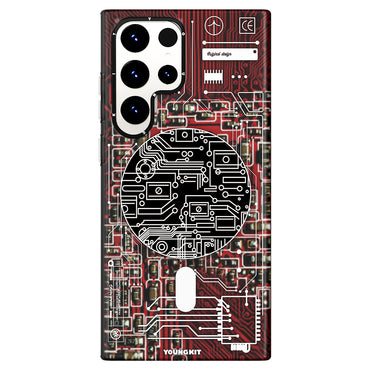 Galaxy S23 Ultra Case M-Safe Charging Feature YoungKit Technology Series Cover White