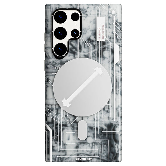 Galaxy S23 Ultra Case M-Safe Charging Feature YoungKit Technology Series Cover White