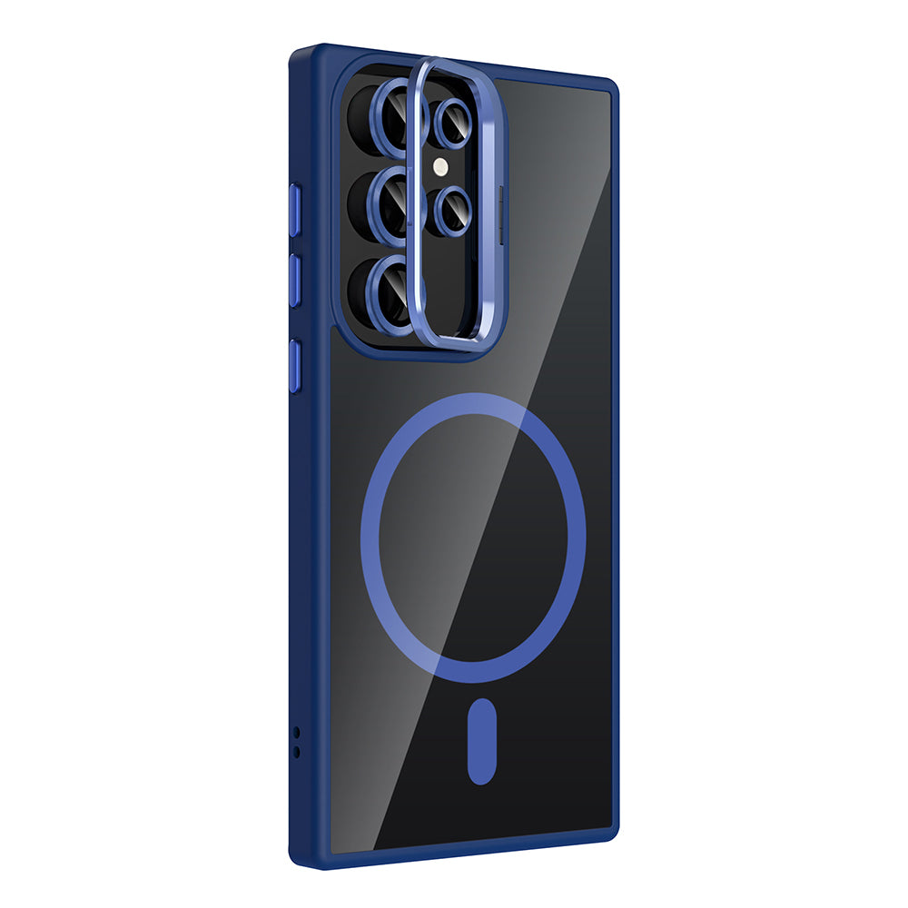 Galaxy S23 Ultra Case with Stand and Camera Lens Gift, M-Safe Charging Feature, Zore Etro Cover Black