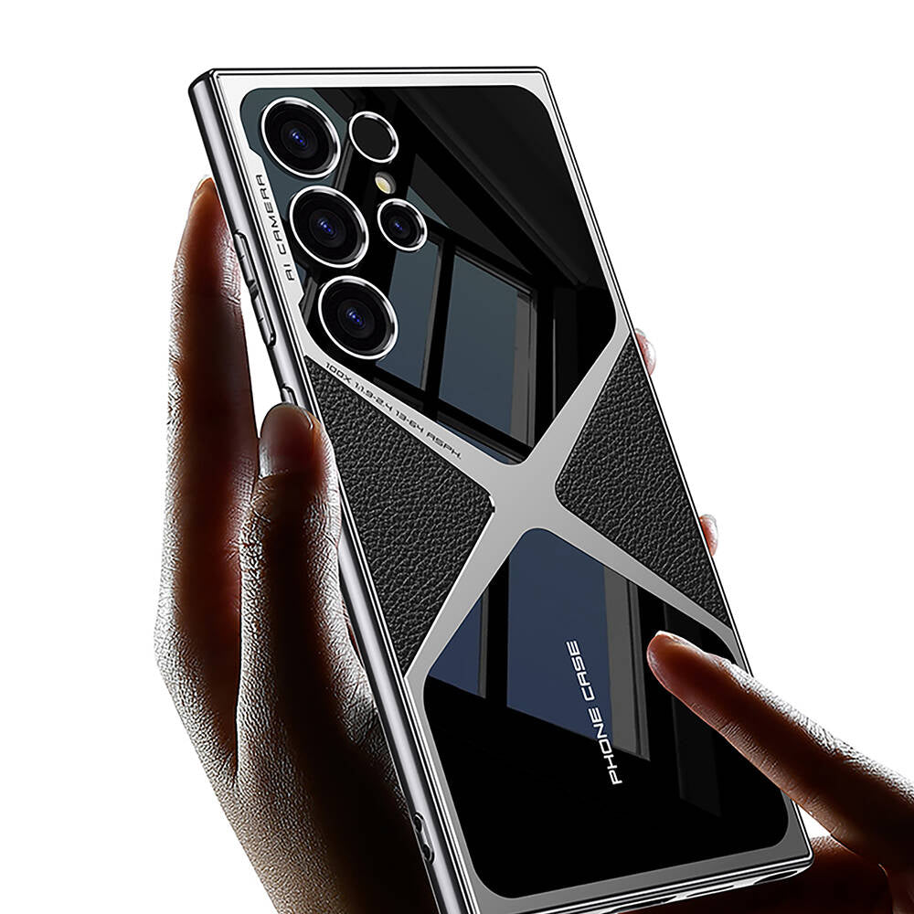 Galaxy S23 Ultra Case Ultra Thin Camera Protection PC + Leather Back Surface Zore X-Pro Cover Black