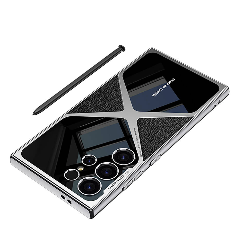 Galaxy S23 Ultra Case Ultra Thin Camera Protection PC + Leather Back Surface Zore X-Pro Cover Black