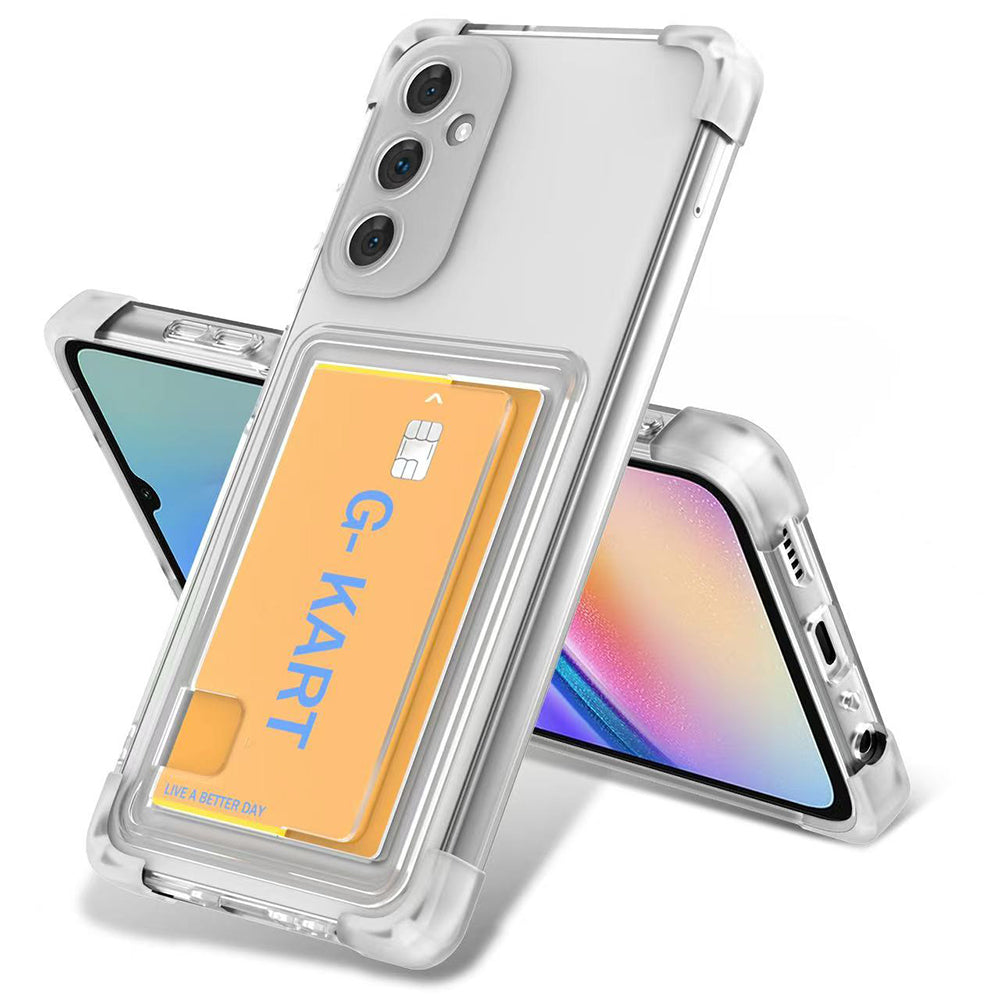 Galaxy S24 FE Case Airbag Design Transparent Card Holder Zore G-Card Cover Transparent