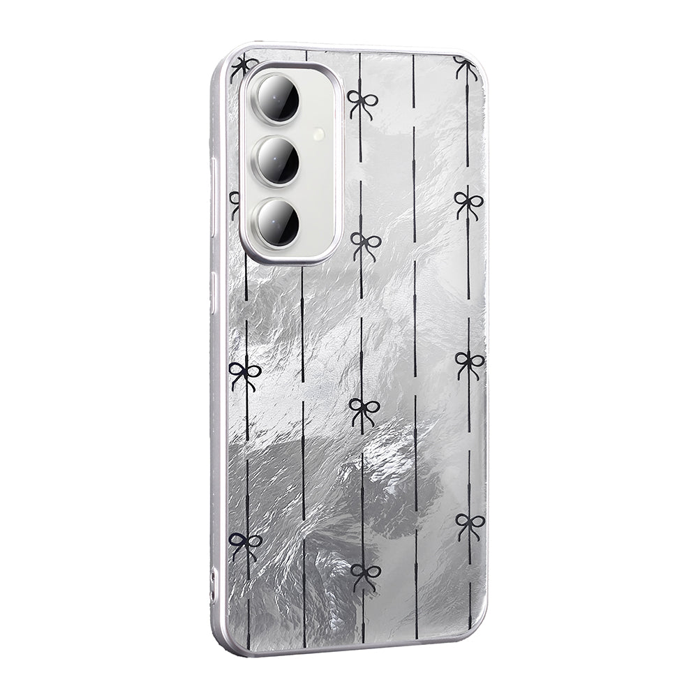 Galaxy S24 FE Case Patterned Zore Mep Cover Pearl Bow