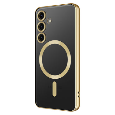 Galaxy S24 FE Case Camera Protection M-safe Wireless Charging Feature Zore Demre Cover Gold
