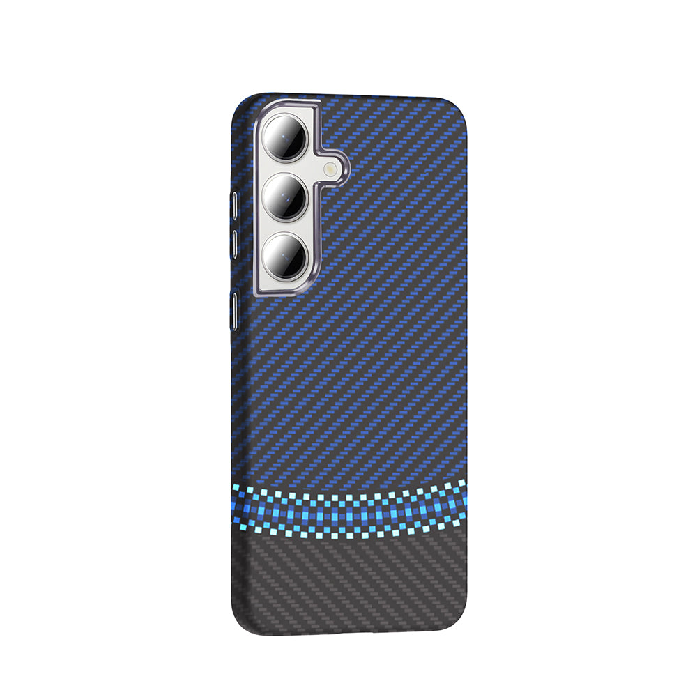 Galaxy S24 FE Case M-safe Charging Function Carbon Fiber Look Zore Gros Cover Desert Titanium