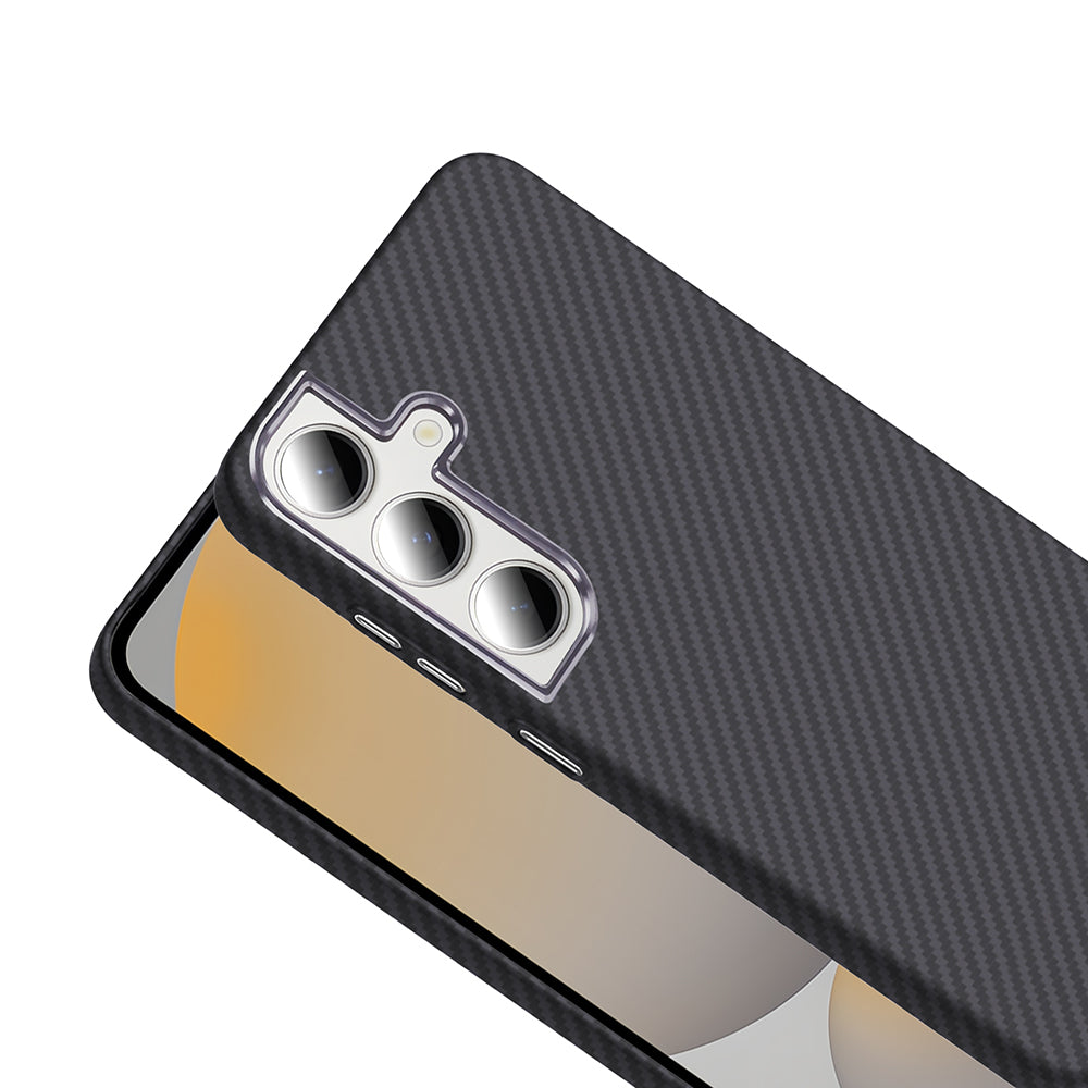 Galaxy S24 FE Case M-safe Charging Feature Carbon Fiber Look Zore Gros Cover Black