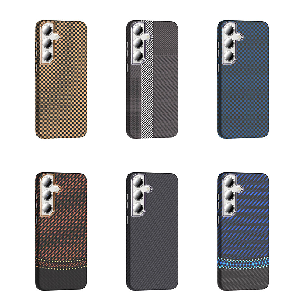 Galaxy S24 FE Case M-safe Charging Feature Carbon Fiber Look Zore Gros Cover Black