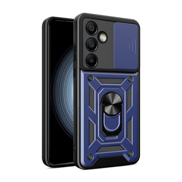 Galaxy S24 FE Kılıf Magnetik Standlı Kamera Korumalı Zore Sürgülü Vega Kapak Siyah