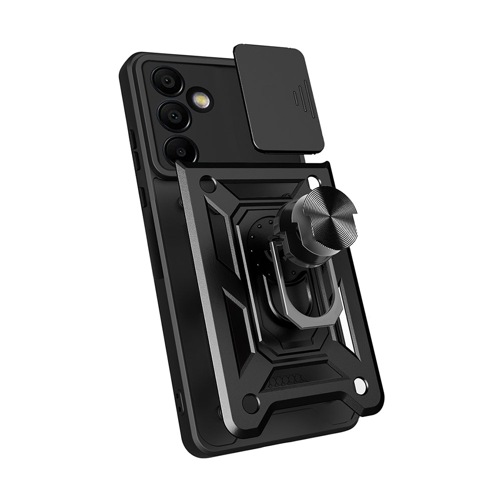 Galaxy S24 FE Case Magnetic Stand Camera Protection Zore Sliding Vega Cover Black