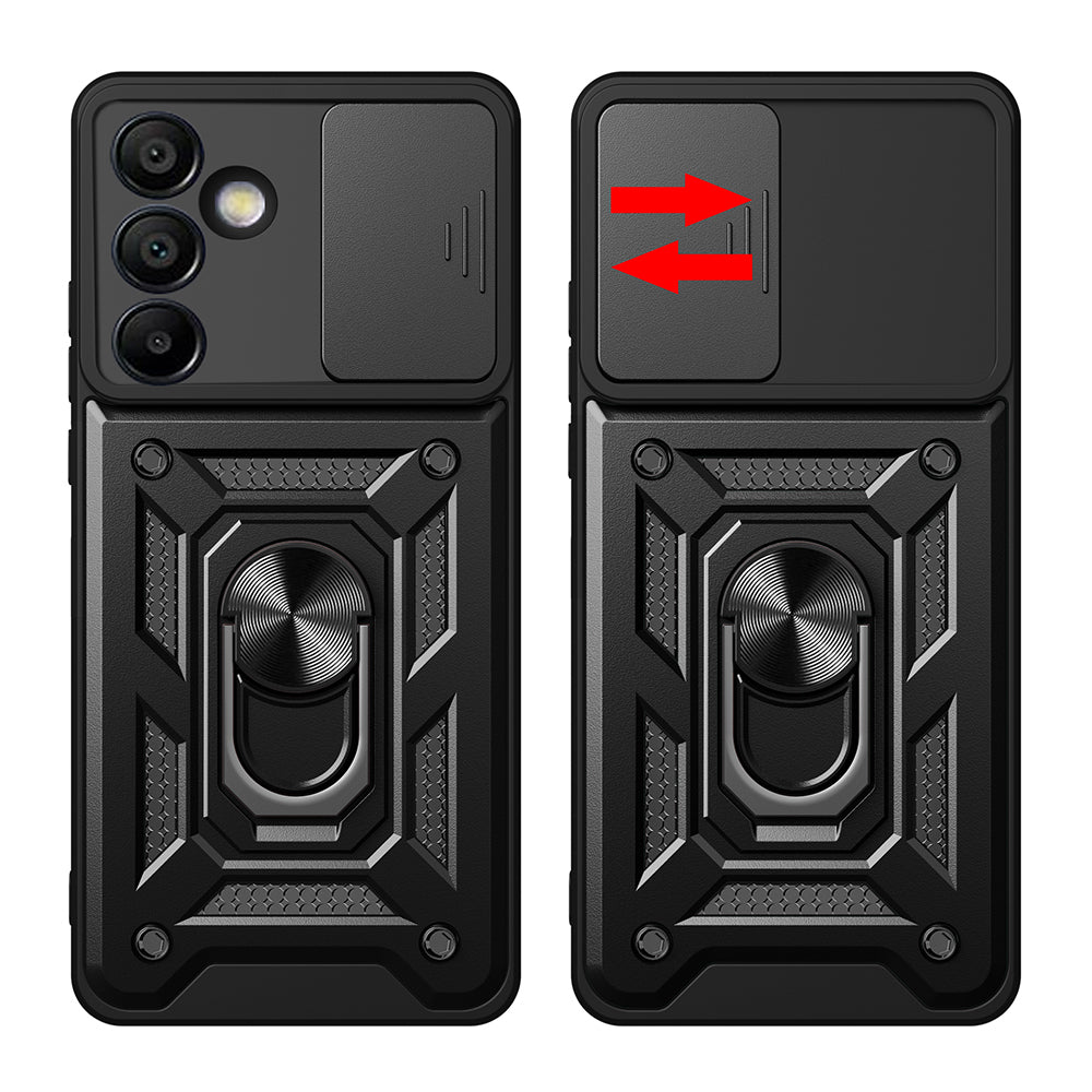 Galaxy S24 FE Case Magnetic Stand Camera Protection Zore Sliding Vega Cover Blue