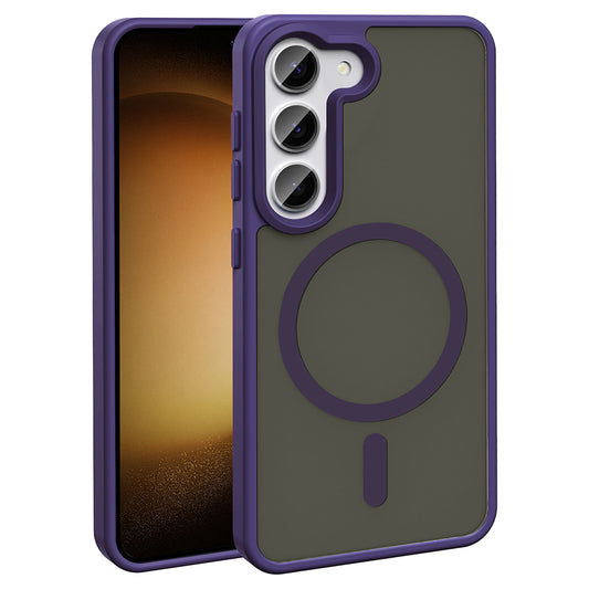 Galaxy S24 FE Case M-safe Charging Feature Matte Back Surface Zore Sio Cover Deep Purple