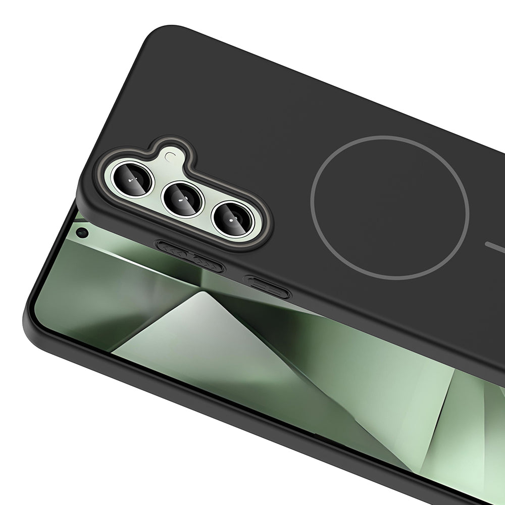 Galaxy S24 FE Case Zore Ruby Hard Cover Desert Titanium with M-safe Charging Function