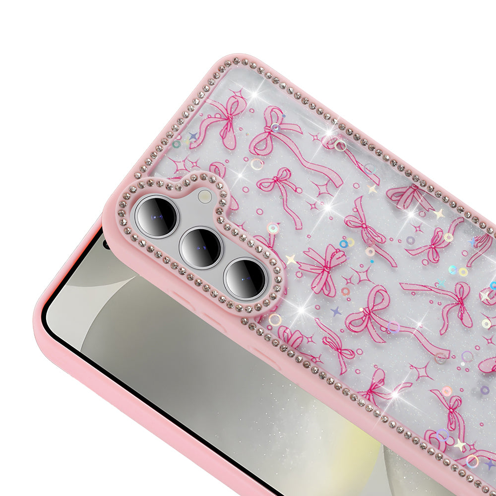 Galaxy S24 FE Case Stone and Glitter Design Zore Azra Cover Black
