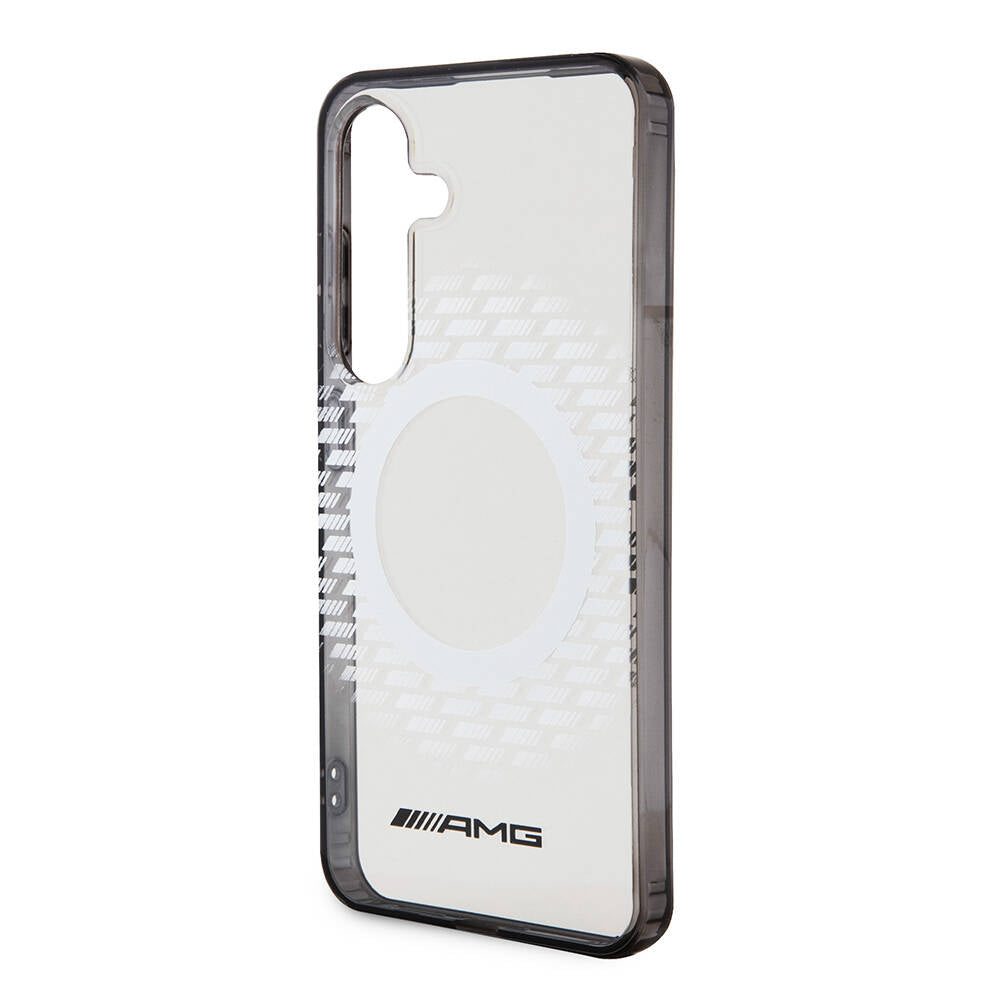 Galaxy S24 Case AMG Original Licensed M-safe Charging Feature Rhombus Patterned Transparent Cover Colorless