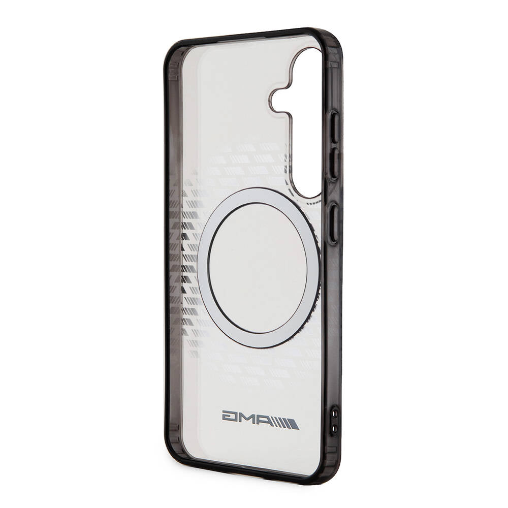 Galaxy S24 Case AMG Original Licensed M-safe Charging Feature Rhombus Patterned Transparent Cover Colorless