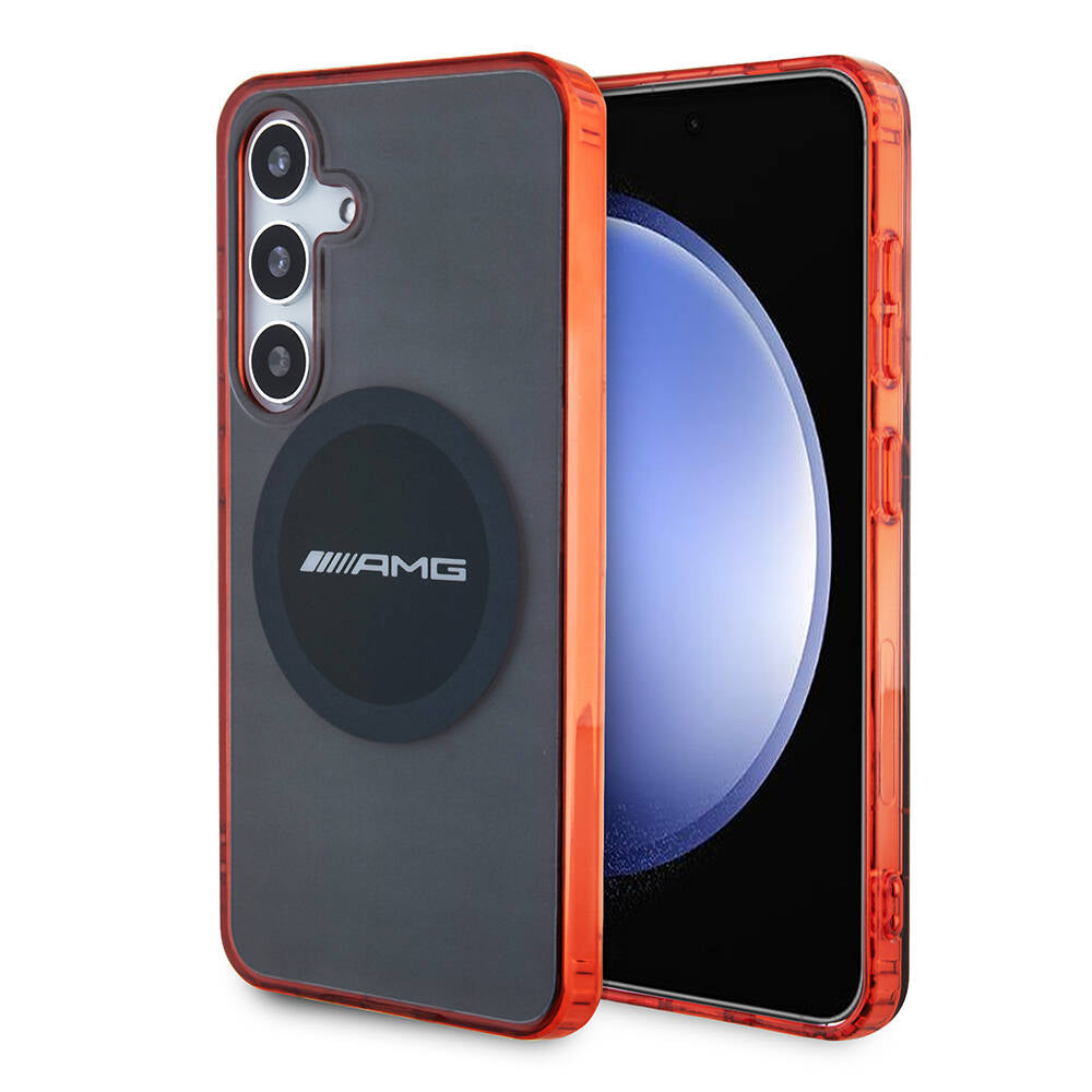 Galaxy S24 Case AMG Original Licensed M-safe Charging Transparent Timeless Cover Black