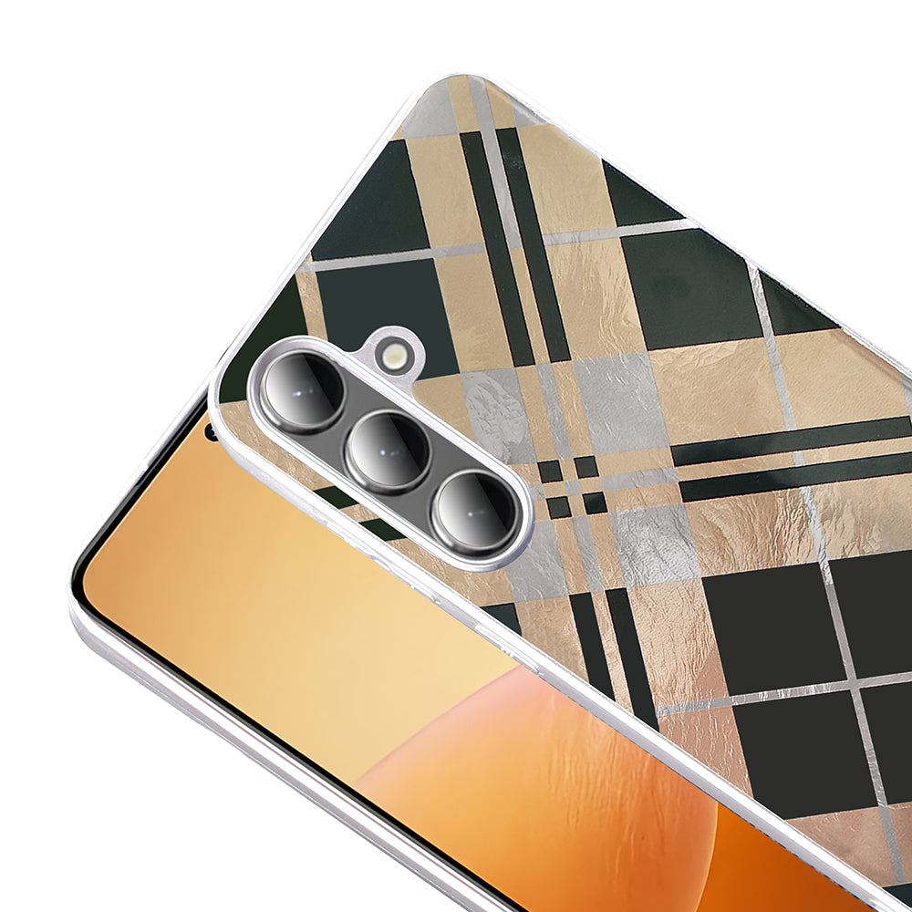 Galaxy S24 Case Patterned Zore Mep Cover Gold Leopard
