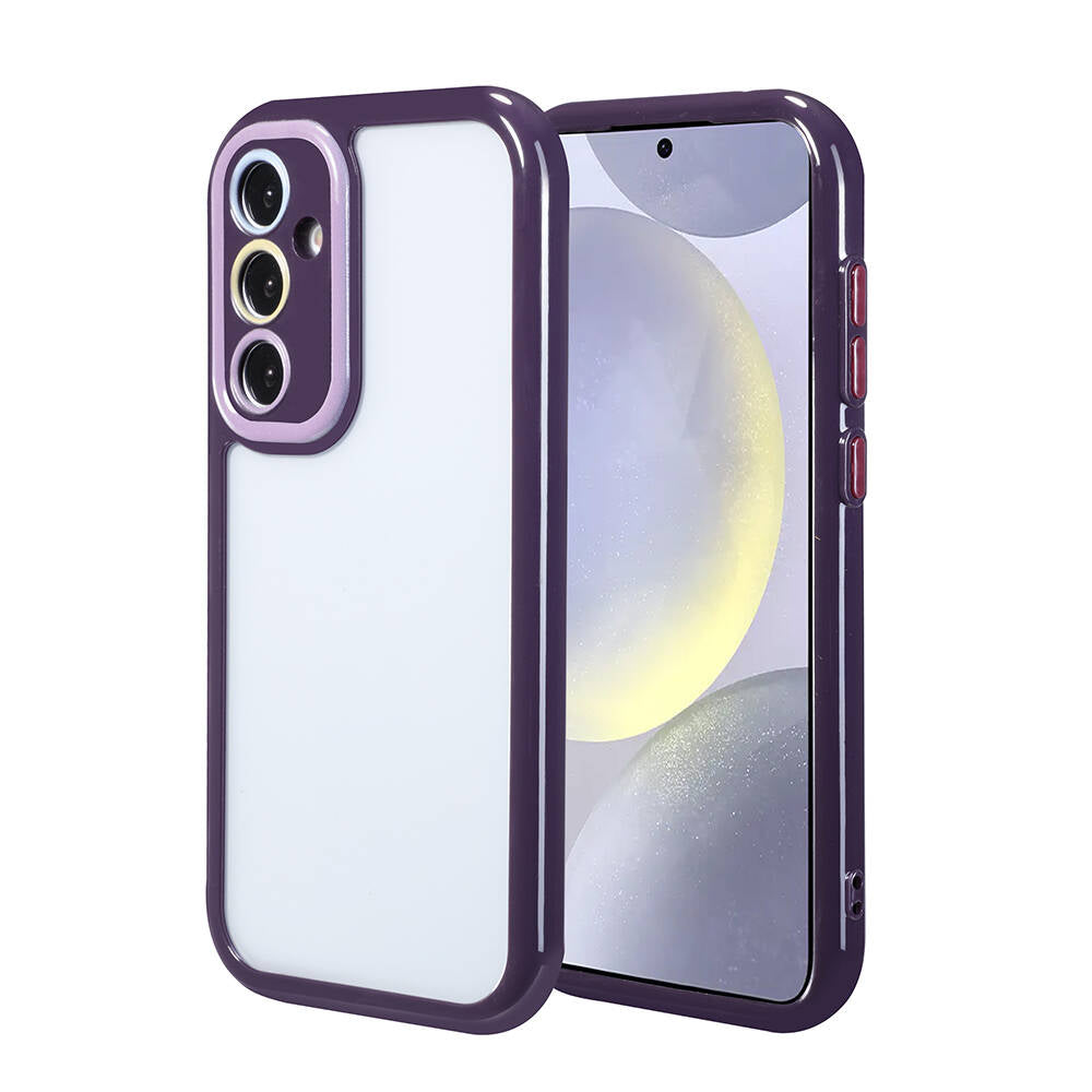 Galaxy S24 Case Camera Protection Colorful Edge and Frame Design Zore Vitamin Cover Deep Purple