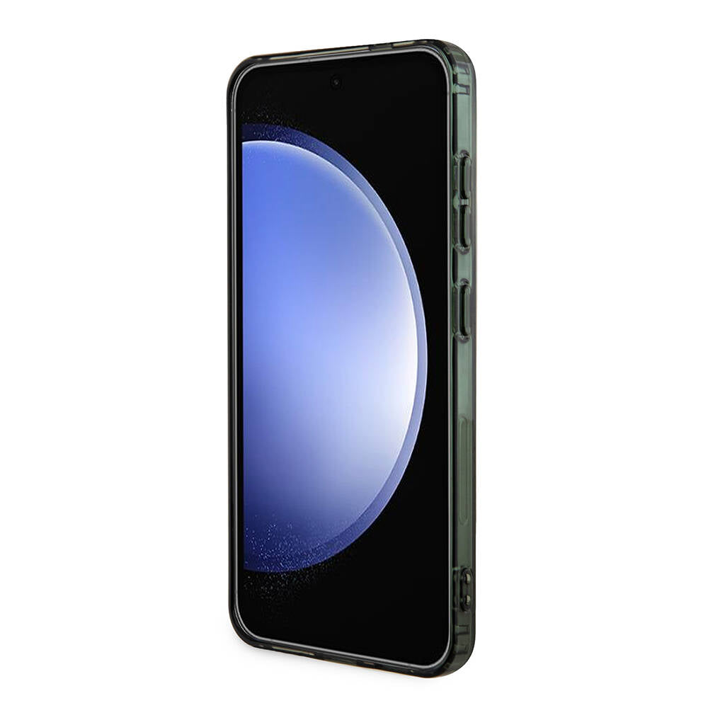 Galaxy S24 Case Lacoste Original Licensed M-Safe Charging Feature Dual Layer Crocodile Logo Blend Monogram Cover Black