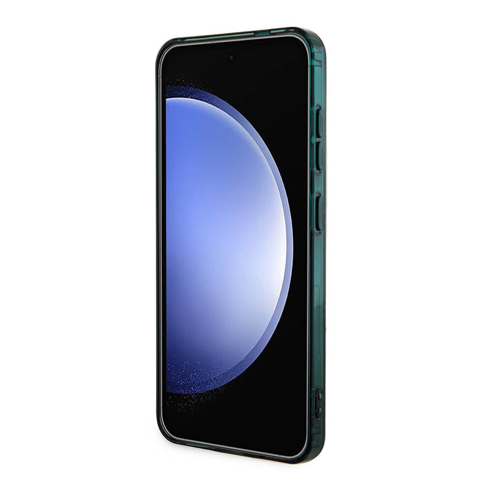 Galaxy S24 Case Lacoste Original Licensed M-Safe Charging Feature Dual Layer Crocodile Logo Blend Monogram Cover Black