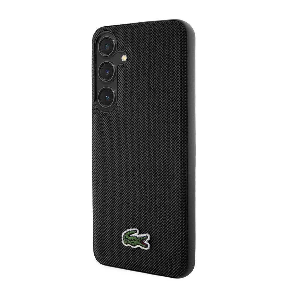 Galaxy S24 Kılıf Lacoste Orjinal Lisanslı PU Pike Desenli Arka Yüzey İkonik Timsah Dokuma Logolu Kapak Yeşil