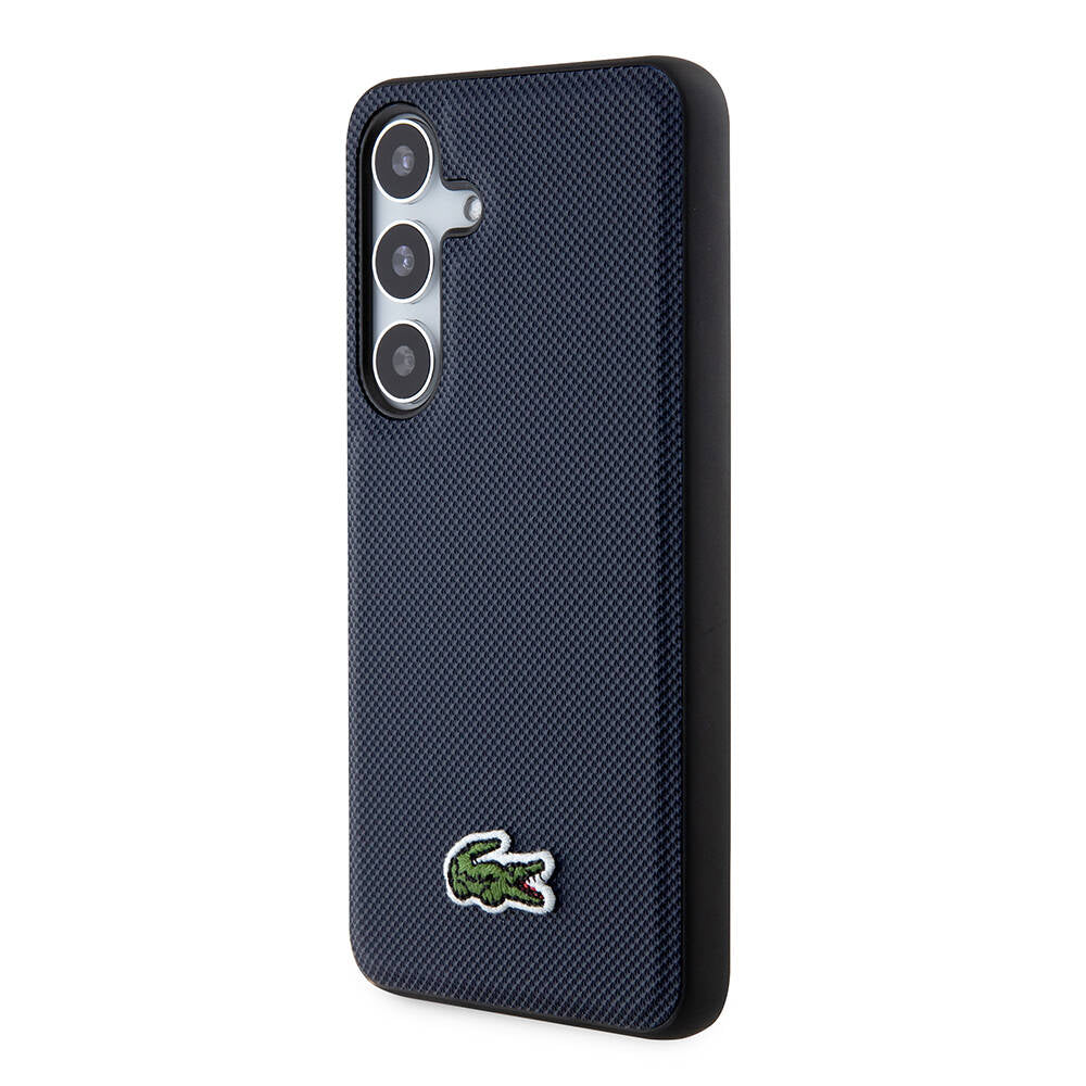 Galaxy S24 Kılıf Lacoste Orjinal Lisanslı PU Pike Desenli Arka Yüzey İkonik Timsah Dokuma Logolu Kapak Yeşil