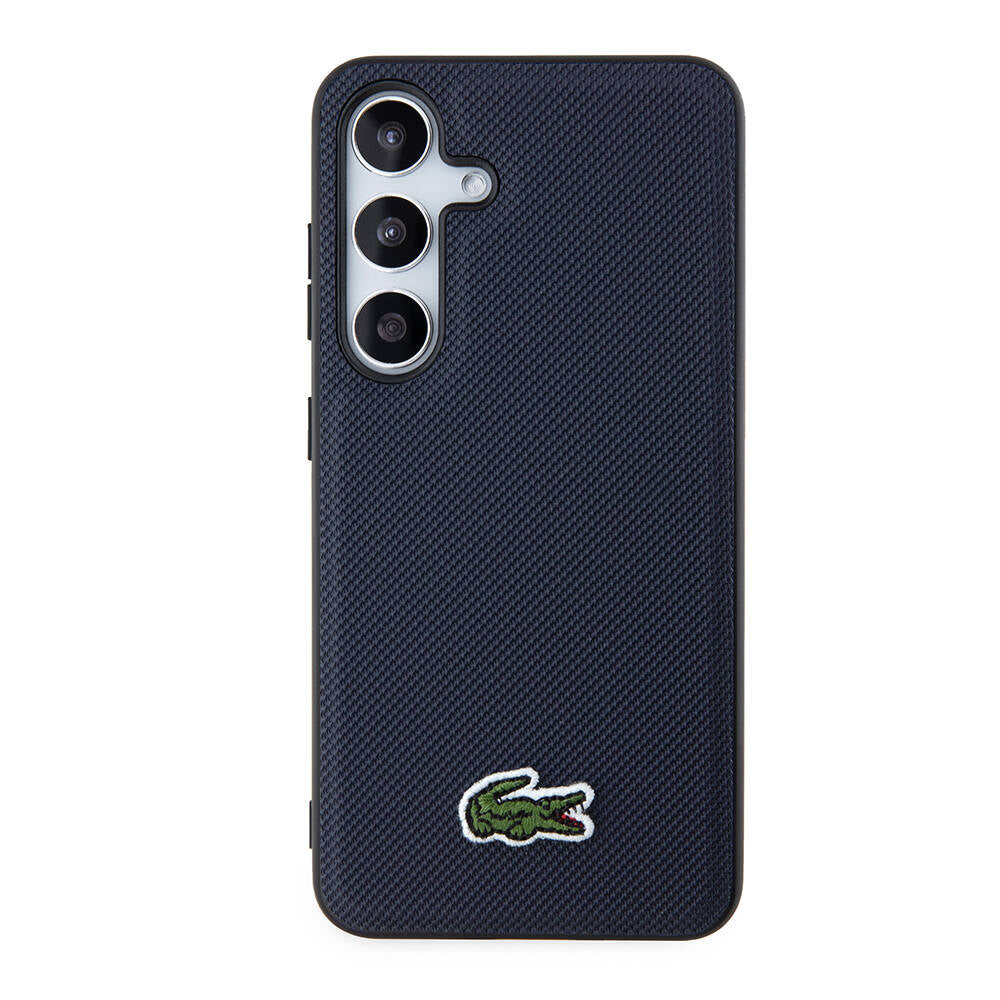 Galaxy S24 Case Lacoste Original Licensed PU Pique Patterned Back Surface Iconic Crocodile Woven Logo Cover Green