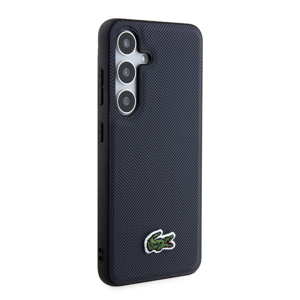 Galaxy S24 Kılıf Lacoste Orjinal Lisanslı PU Pike Desenli Arka Yüzey İkonik Timsah Dokuma Logolu Kapak Yeşil