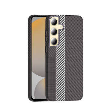 Galaxy S24 Kılıf M-safe Şarj Özellikli Karbon Fiber Görünümlü Zore Gros Kapak Desert Titanyum