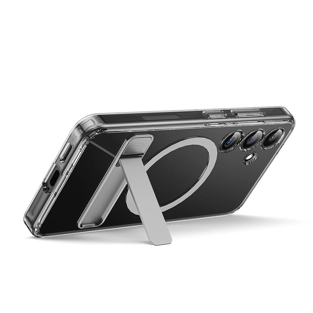 Galaxy S24 Case M-safe Charging Feature Camera Protection Stand Wiwu KCC-025 Aurora Series Cover Transparent
