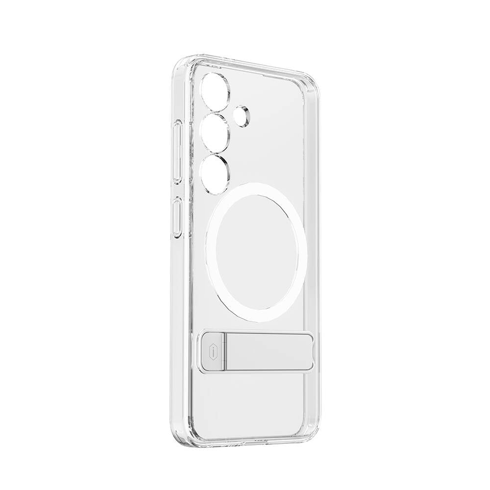 Galaxy S24 Case M-safe Charging Feature Camera Protection Stand Wiwu KCC-025 Aurora Series Cover Transparent
