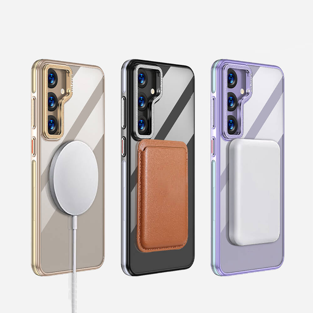 Galaxy S24 Kılıf M-safe Şarj Özellikli Wlons Standlı Efsane Kapak Mor
